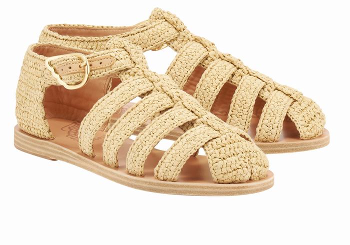 Ancient Greek Sandals Homeria Women Fisherman Sandals Beige | ZYI6026FW