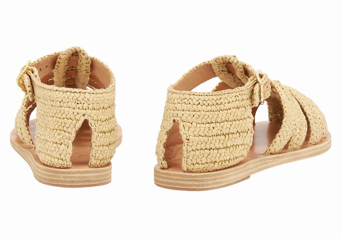 Ancient Greek Sandals Homeria Women Fisherman Sandals Beige | ZYI6026FW