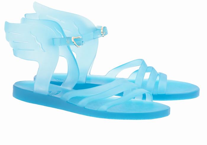 Ancient Greek Sandals Ikaria Women Ankle Strap Sandals Light Blue | WLO757SS