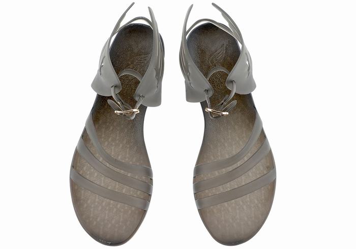 Ancient Greek Sandals Ikaria Women Ankle Strap Sandals Grey | COZ657BP