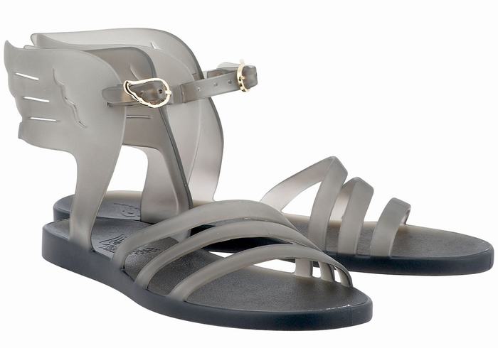 Ancient Greek Sandals Ikaria Women Ankle Strap Sandals Grey | COZ657BP