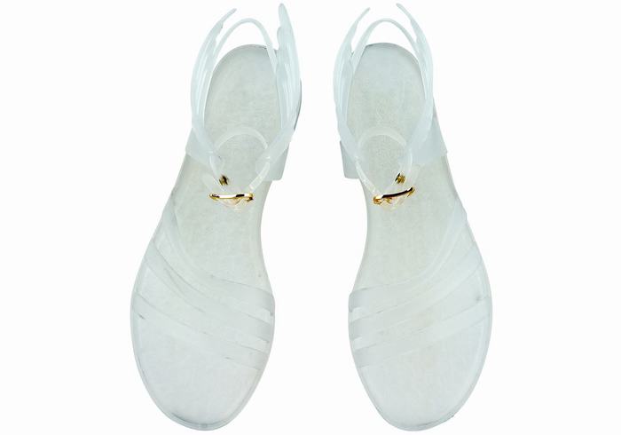 Ancient Greek Sandals Ikaria Women Ankle Strap Sandals White | VNJ313XJ