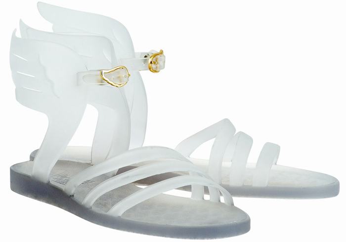 Ancient Greek Sandals Ikaria Women Ankle Strap Sandals White | VNJ313XJ