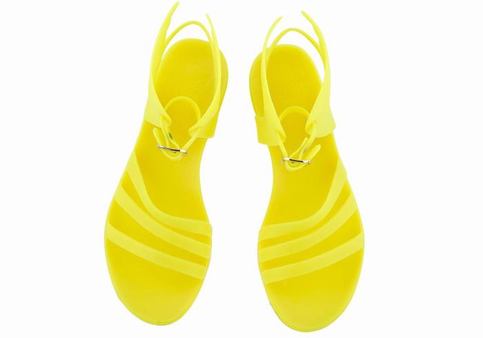 Ancient Greek Sandals Ikaria Women Ankle Strap Sandals Yellow | QWU968FR