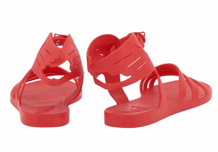 Ancient Greek Sandals Ikaria Women Ankle Strap Sandals Red | AFU8779QI