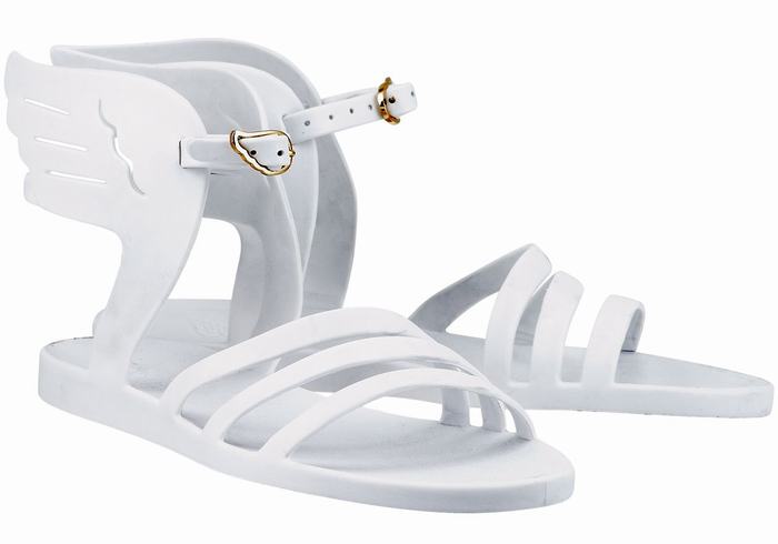 Ancient Greek Sandals Ikaria Women Ankle Strap Sandals White | TYD43FX