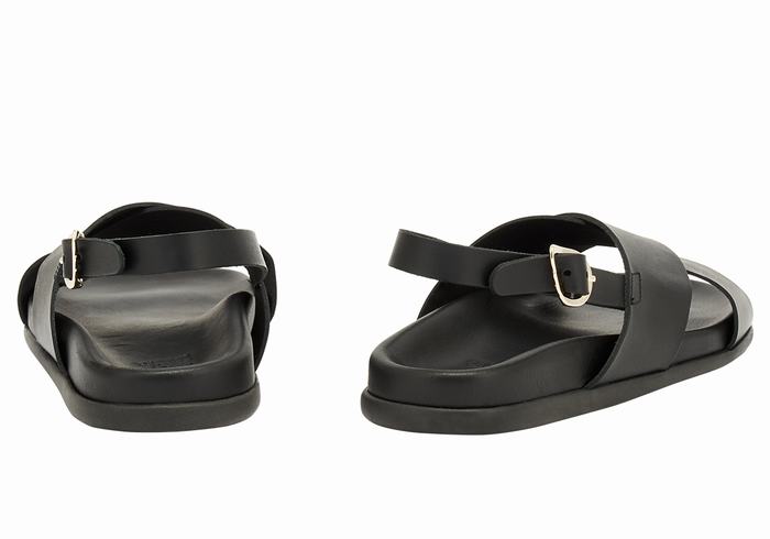 Ancient Greek Sandals Ikesia Women Casual Sandals Black | DWZ3470KB