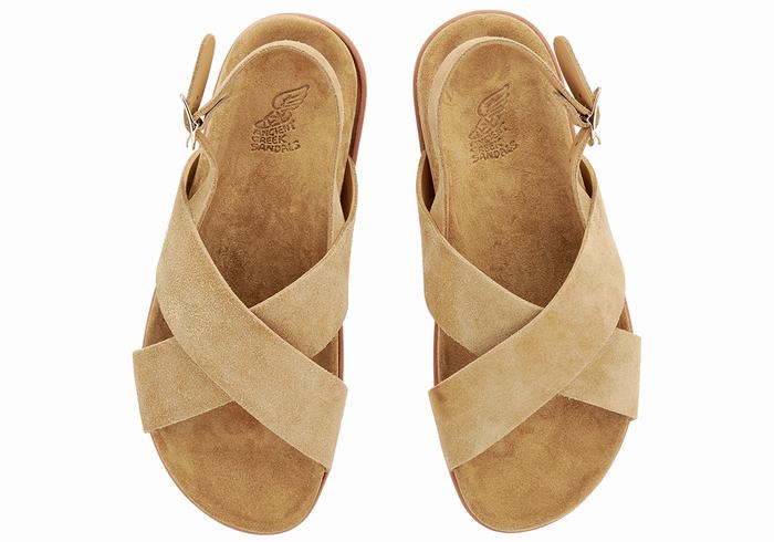 Ancient Greek Sandals Ikesia Women Casual Sandals Brown | XWR2651CX