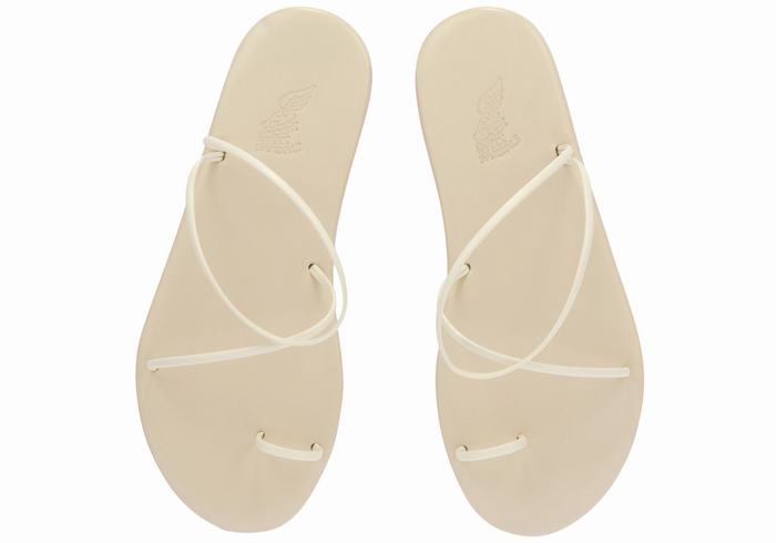 Ancient Greek Sandals Kansiz Women Toe-Post Sandals White | EGI642GM