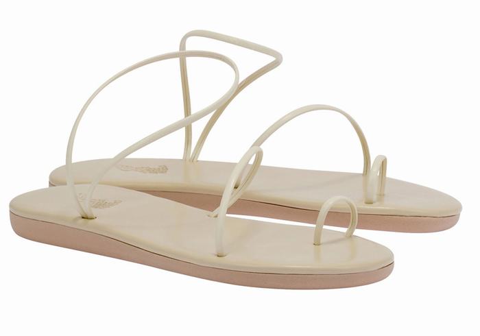 Ancient Greek Sandals Kansiz Women Toe-Post Sandals White | EGI642GM