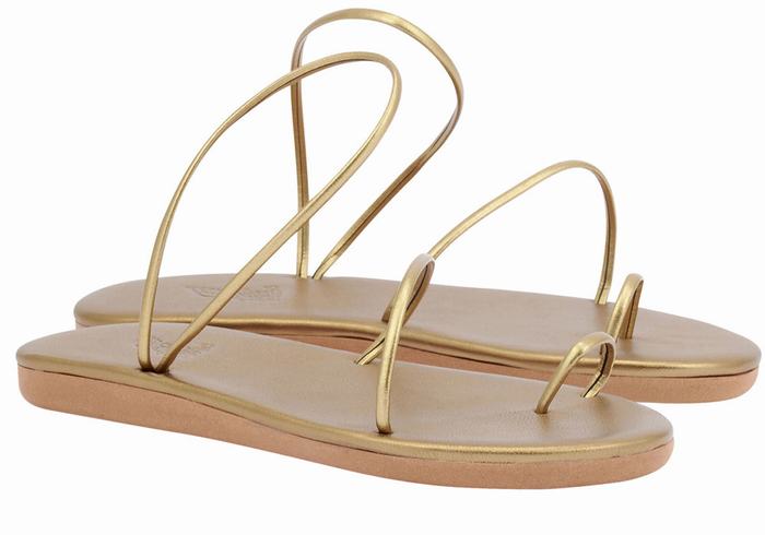 Ancient Greek Sandals Kansiz Women Toe-Post Sandals Gold Brown | WBV8463HQ