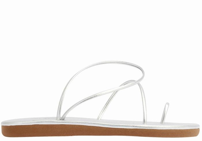 Ancient Greek Sandals Kansiz Women Toe-Post Sandals Silver | MAT1791XB