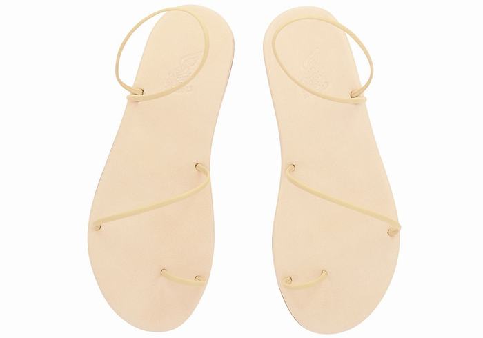 Ancient Greek Sandals Kansiz Women Toe-Post Sandals Beige | DIP2916MP