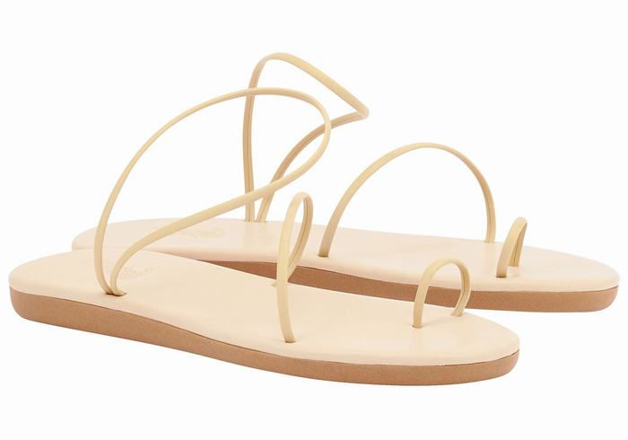 Ancient Greek Sandals Kansiz Women Toe-Post Sandals Beige | DIP2916MP