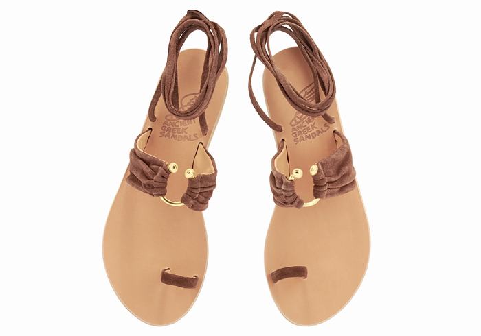 Ancient Greek Sandals Kerasia Women Gladiator Sandals Coffee | RNH347XB