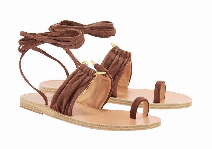 Ancient Greek Sandals Kerasia Women Gladiator Sandals Coffee | RNH347XB