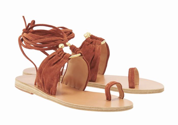 Ancient Greek Sandals Kerasia Women Gladiator Sandals Coffee | PAN8760RX