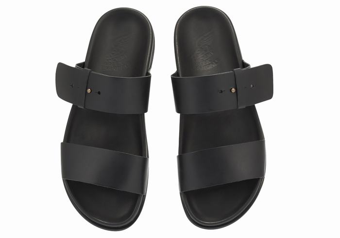 Ancient Greek Sandals Kimon Men Slide Sandals Black | LQG9157XD