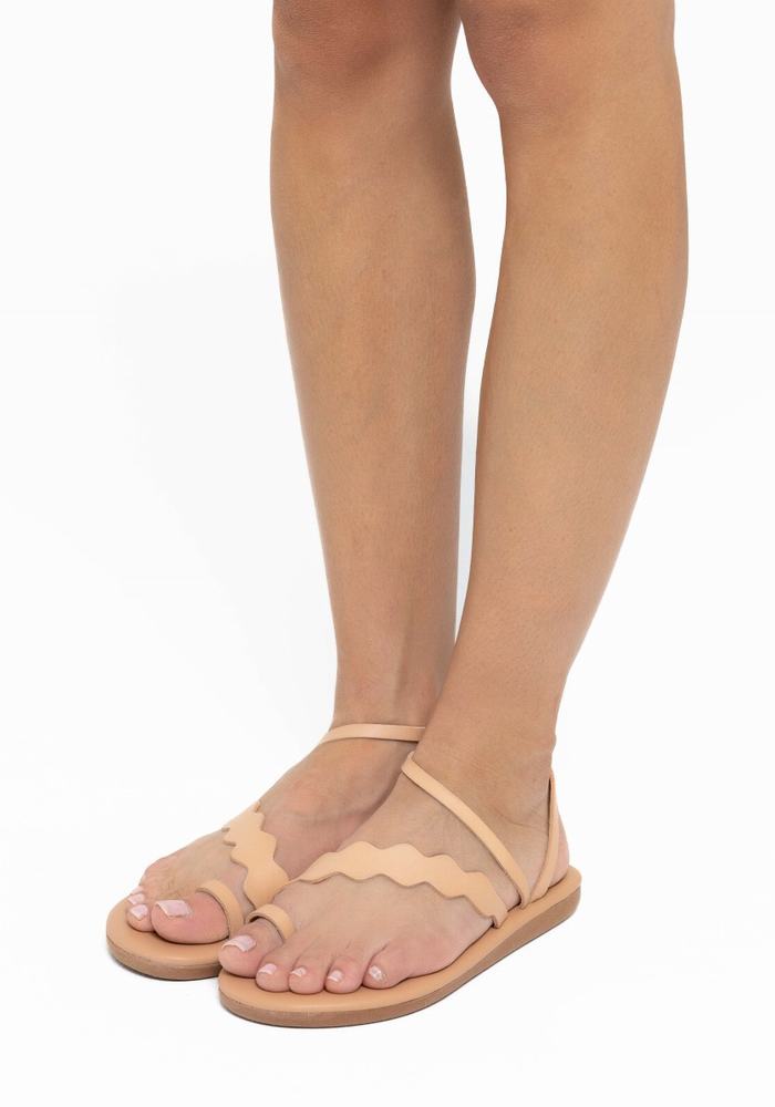 Ancient Greek Sandals Koralia Women Toe-Post Sandals Beige | IVY7491NN