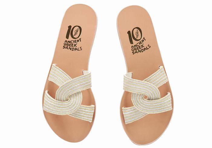 Ancient Greek Sandals Kore Of Berlin Women Slide Sandals White | JKV1370GF