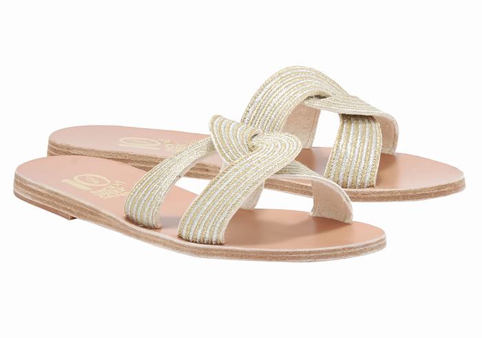 Ancient Greek Sandals Kore Of Berlin Women Slide Sandals White | JKV1370GF