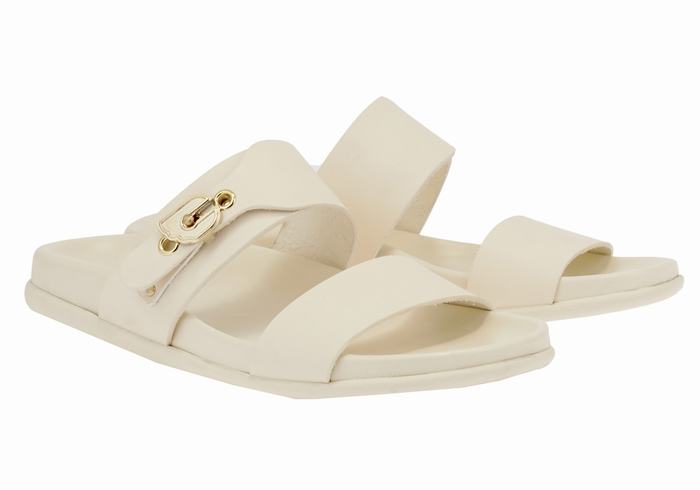 Ancient Greek Sandals Latria Women Slide Sandals White | LVN7721DC