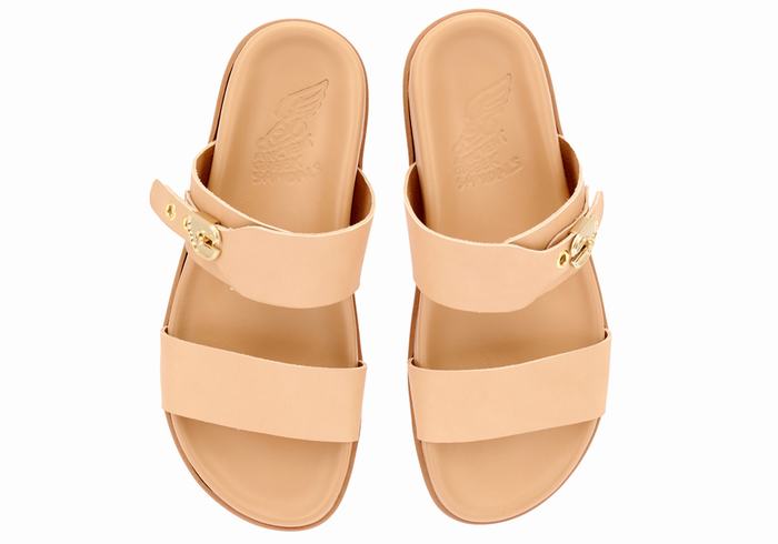 Ancient Greek Sandals Latria Women Slide Sandals Beige | XKB2461IV