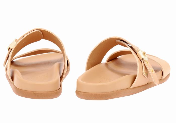 Ancient Greek Sandals Latria Women Slide Sandals Beige | XKB2461IV