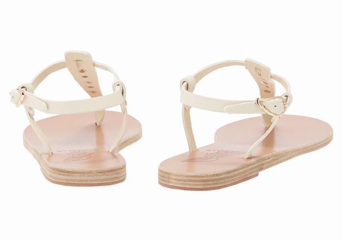 Ancient Greek Sandals Lito Bee Women Back-Strap Sandals White | JRR9267MQ