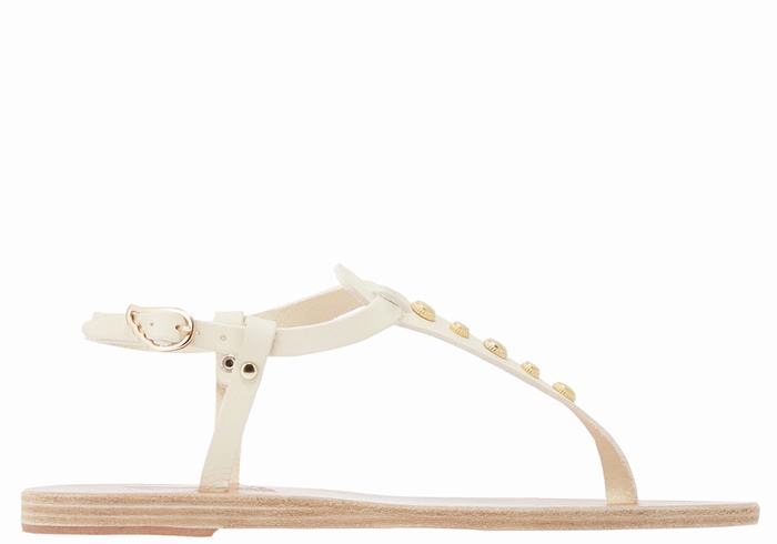 Ancient Greek Sandals Lito Bee Women Back-Strap Sandals White | JRR9267MQ