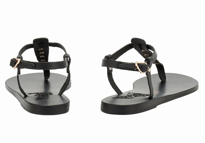 Ancient Greek Sandals Lito Bee Women Back-Strap Sandals Black | SOY489XW