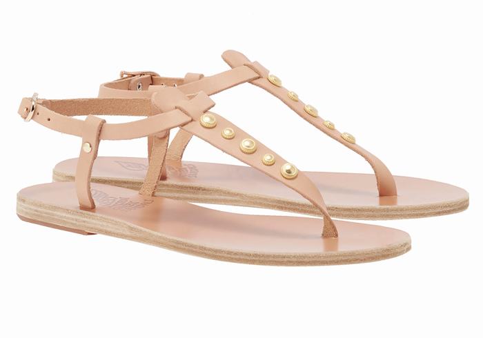 Ancient Greek Sandals Lito Bee Women Back-Strap Sandals Beige | VUG635MC