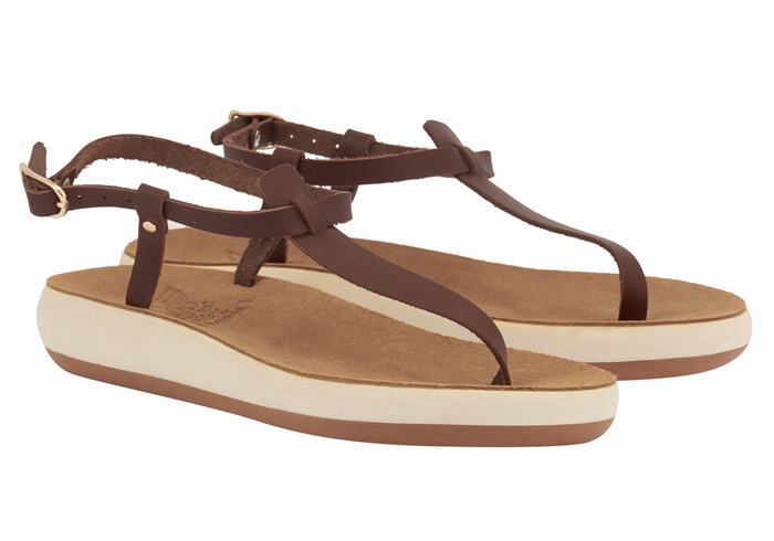 Ancient Greek Sandals Lito Comfort Women Back-Strap Sandals Coffee | IBY1888XM