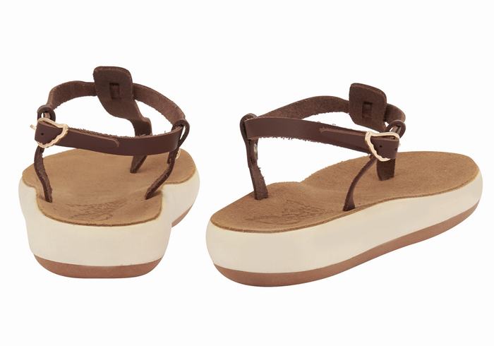 Ancient Greek Sandals Lito Comfort Women Back-Strap Sandals Coffee | IBY1888XM