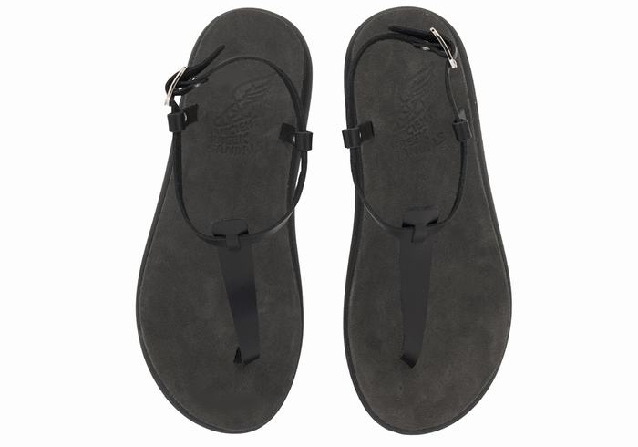 Ancient Greek Sandals Lito Comfort Women Back-Strap Sandals Black | OGD4714NJ