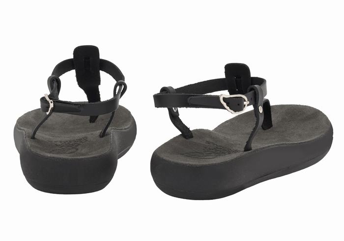 Ancient Greek Sandals Lito Comfort Women Back-Strap Sandals Black | OGD4714NJ