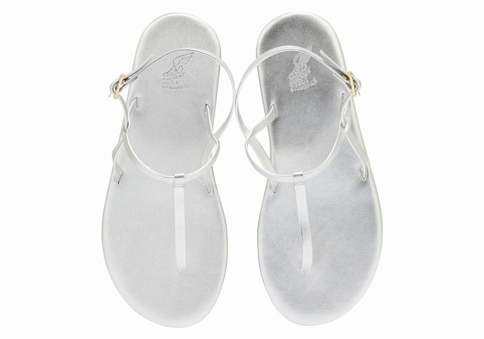 Ancient Greek Sandals Lito Flip Flop Women Back-Strap Sandals Silver | QYJ4995WD