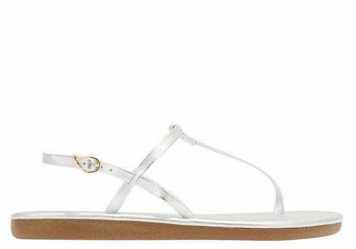 Ancient Greek Sandals Lito Flip Flop Women Back-Strap Sandals Silver | QYJ4995WD