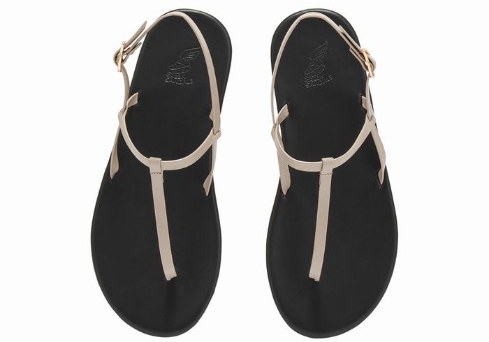 Ancient Greek Sandals Lito Flip Flop Women Back-Strap Sandals Grey Brown | DEZ9570OC