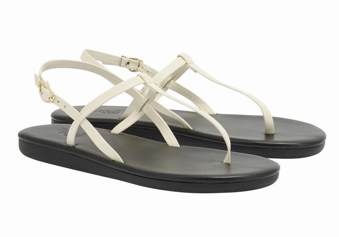 Ancient Greek Sandals Lito Flip Flop Women Back-Strap Sandals White | SNN2951VM