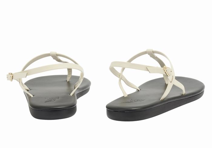 Ancient Greek Sandals Lito Flip Flop Women Back-Strap Sandals White | SNN2951VM