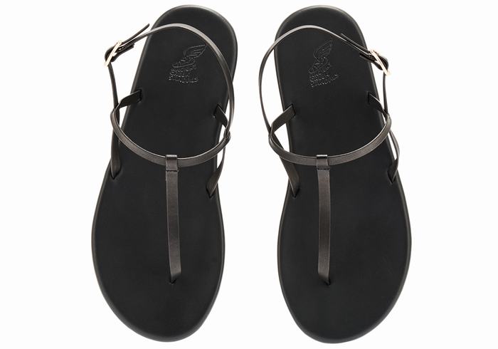 Ancient Greek Sandals Lito Flip Flop Women Back-Strap Sandals Black | RDK3789ZW