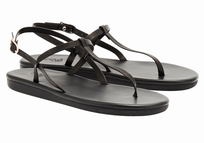 Ancient Greek Sandals Lito Flip Flop Women Back-Strap Sandals Black | RDK3789ZW