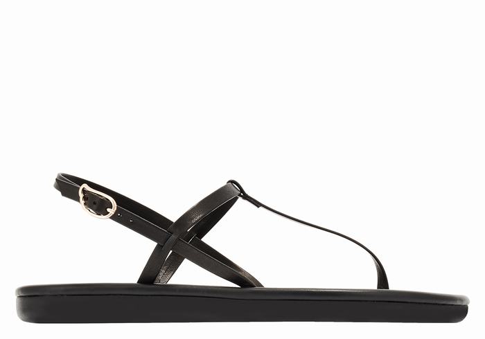 Ancient Greek Sandals Lito Flip Flop Women Back-Strap Sandals Black | RDK3789ZW