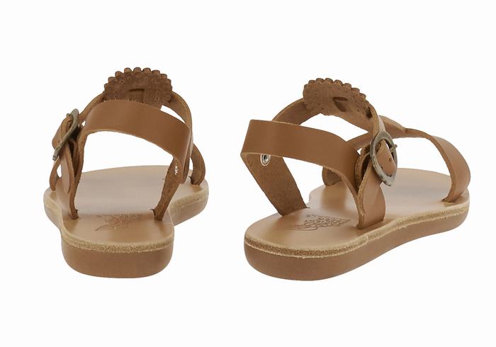 Ancient Greek Sandals Little Amber Soft Kids' Flat Sandals Dark Brown | KYL47YU