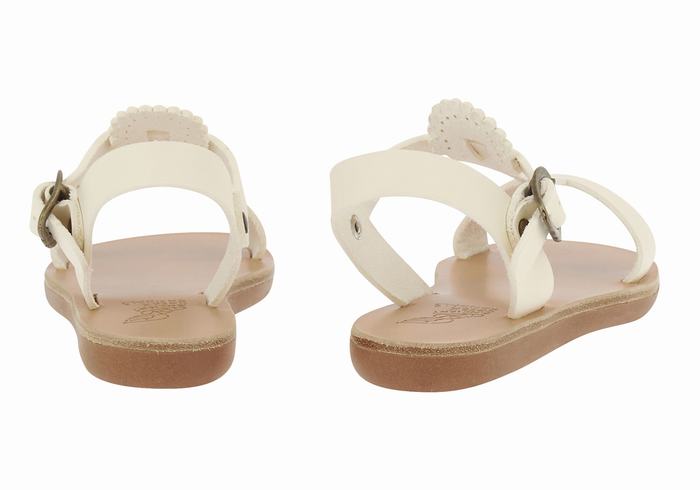 Ancient Greek Sandals Little Amber Soft Kids' Flat Sandals White | UIJ8628ND