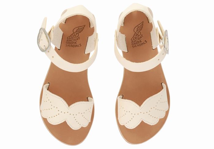 Ancient Greek Sandals Little Andromeda Soft Kids' Casual Sandals White | VOA236TD