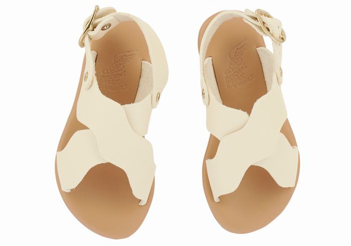 Ancient Greek Sandals Little Atokos Soft Kids' Casual Sandals White | BBC4249UD