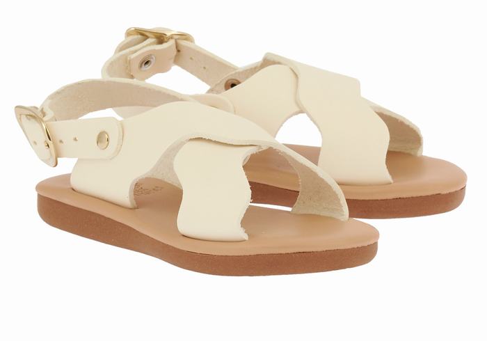 Ancient Greek Sandals Little Atokos Soft Kids' Casual Sandals White | BBC4249UD