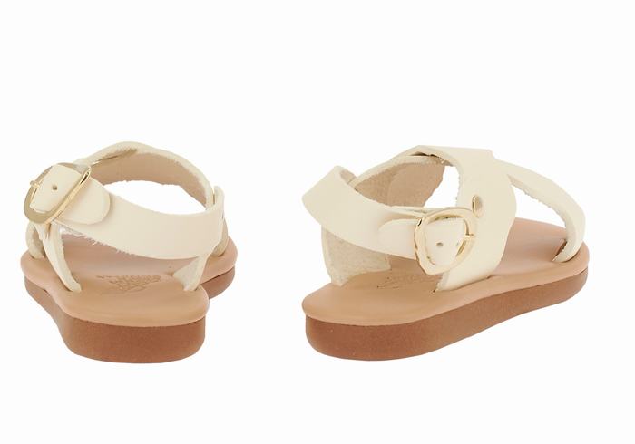 Ancient Greek Sandals Little Atokos Soft Kids' Casual Sandals White | BBC4249UD